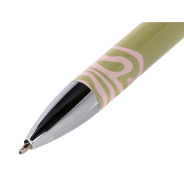 Belius Ink Dreams Bolígrafo Aluminio Verde Matcha y Rosa Plateado con Frase Interior Tinta Azul Caja Diseño 1 mm