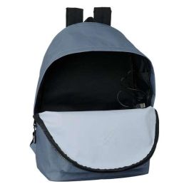 Safta Mochila Doble Portátil 15,6"+USB Munich Básicos Gris 31x44x18 cm
