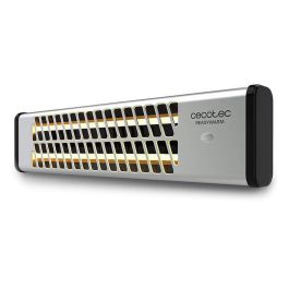 Cecotec 05323 Calefactor eléctrico de Cuarzo 1200W Interior Pared Negro/Acero Inoxidable hasta 10m²