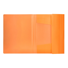 Liderpapel Carpeta Tres Solapas Polipropileno DIN A4 Cierre Gomas Naranja Opaco