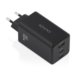 AISENS ASCH-100W3P052-BK Cargador GaN 100W 3 Puertos (2 USB-C, 1 USB-A) Carga Rápida Power Delivery Universal Negro Precio: 26.90000005. SKU: B1G65MFSAD