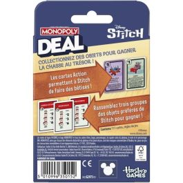Hasbro HASG2975101 Monopoly Deal Stitch - Juego de Cartas Rápido (15 min) para Niños y Adultos (+8 años)