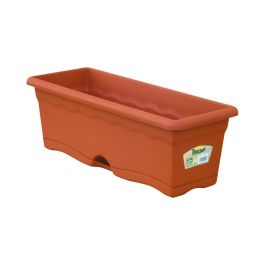 Plastiken Jardinera con plato integrado color terracota 50x20cm en polipropileno