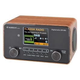 Albrecht DR 865 Radio Digital Portátil Seniorenradio con DAB+ y FM, Pantalla TFT de 4", Batería, 14W, Altavoces Dobles, Incluye Mando a Distancia