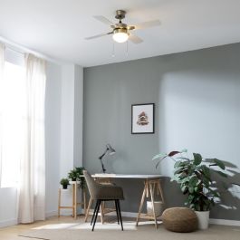 Ventilador de Techo con Luz Cecotec EnergySilence Aero 450 Blanco Dorado 50 W