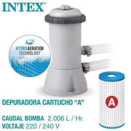 Intex Piscina Frame Rectangular 450x220x84 cm con Bomba Filtradora. Capacidad 7127 Litros y Estructura PVC/Metal.