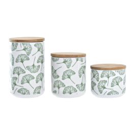 Bote Tropical DKD Home Decor Verde Blanco 10 x 17 x 10 cm Set de 3 Precio: 21.6900002. SKU: S3037253