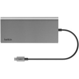Belkin INC015BTSGY-CZ Hub USB-C 8-en-1 con Power Delivery 100W, HDMI 4K y Ethernet Gigabit, Aluminio