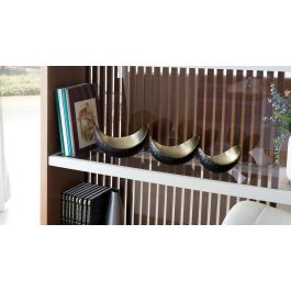 Giner Y Colomer Lote de 3 Cuencos Decorativos en Metal Dorado y Negro