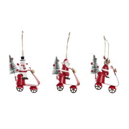 DKD Home Decor Decoración Colgante Navidad Tradicional Metal Surtido Muñeco Nieve Papá Noel Reno Moto 6 Unidades Rojo Blanco Verde 4x14x11cm Precio: 22.46244. SKU: B1FCFSBWTN