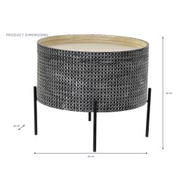 Mesita Auxiliar Urban DKD Home Decor Plateado Negro 45 x 39 x 45 cm