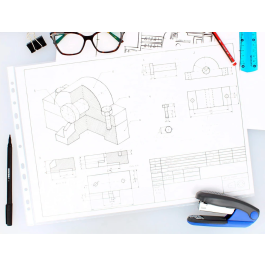 Q-connect Funda Multitaladro Din A3 Apaisada Cristal 80 Micras con Apertura Superior Bolsa 10 Unidades