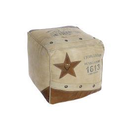 DKD Home Decor Cojín de Suelo Gris Estilo Vintage 1993 con Detalle Estrella, Tejido Poliéster y Detalles Algodón/Piel 42x43x42 cm Precio: 38.74662. SKU: B1683ABRZM