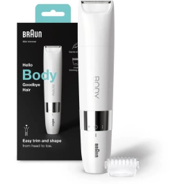 Braun Recortadora de cuerpo eléctrica BS1000 para hombres y mujeres, multiusos, en seco y húmedo, color blanco Precio: 45.50000026. SKU: S0429734