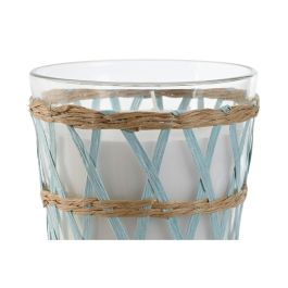 Vela Mediterraneo DKD Home Decor Azul Celeste Natural 13.5 x 12.5 x 13.5 cm