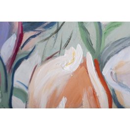 DKD Home Decor Cuadro Shabby Multicolor Flores Lienzo Pino 100x3.7x80 cm (2 Unidades)