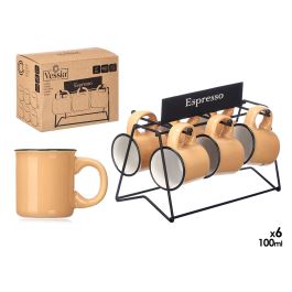 Vessia Set 6 Tazas Cafe Beige Porcelana 100 ml con Soporte 23x17x15cm (Set de 6) Precio: 73.89000036. SKU: B19JMDJTVJ