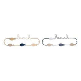 Perchero Pared Mediterraneo DKD Home Decor Natural Azul 5.5 x 13 x 43.5 cm (2 Unidades)