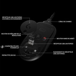 Logitech PRO Wireless Gaming Mouse, RF Wireless, Lithium Polymer (LiPo), Black Logitech PRO Wireless Gaming Mouse, RF Wireless, Lithium Polymer (LiPo), Black