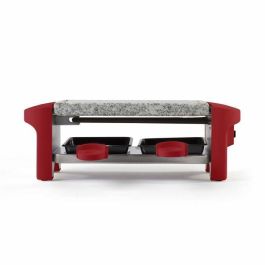 LIVOO DOC156RC - Máquina raclette 2 personas - 350W - Bandeja de granito extraíble - Pies antideslizantes - Rojo chile