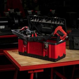 KS TOOLS Caja de Herramientas Desmontable Bimaterial Metal y PVC 47x23.8x20.3cm, Carga 30kg, Tapa Antideslizante y Cierre Metálico