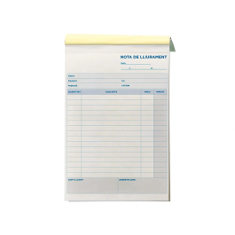 Liderpapel T226 Talonario Entregas Original y Copia, Tamaño Cuarto (144 x 210 mm), Texto en Catalán