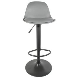 Home Deco Factory Taburete Bar Essentiel Gris Regulable en Altura 83-104 cm Diseño Moderno