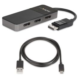 StarTech MST HUB Divisor 3 Puertos DisplayPort 1.4 a 3x DisplayPort, 8K Ultra HD, Alimentado por USB, Compatible con Windows