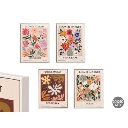 Giftdecor Cuadro Flower Market Surtido 4 30x40 cm - Decoración de pared en lienzo y MDF con marco (8 Unidades) Precio: 57.49999981. SKU: B1F9TP6X2F