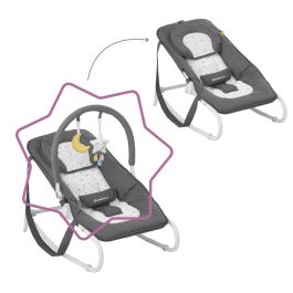 Badabulle Transat Easy Moonlight Tumbona para Bebé desde Nacimiento, 5 Posiciones Ajustables, Plegado Ultraplano y Lavable