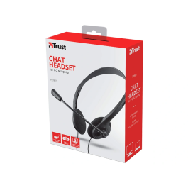 Trust Auriculares Primo Estéreo Jack 3.5 mm Con Micrófono y Control de Volumen Ajustable Negro