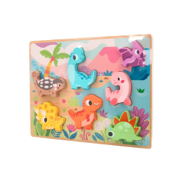 Imaginovo Puzle Infantil Madera 3D Dinosaurios +12 Meses 8 Piezas 29,5x22x1,7cm