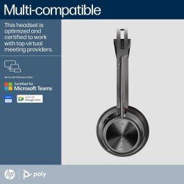 Poly Voyager Focus 2 UC Auriculares Inalámbricos Diadema con Micrófono USB-C/A Teams y Base de Carga Negro