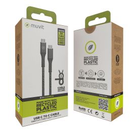 muvit for change cable Tipo C a Tipo C 5A/240W 1.2m resistente negro