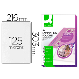 Q-connect Bolsa de Plastificar DIN A4 Mate Sin Reflejos 303 x 216 mm 125 mc Caja de 100 Unidades Precio: 46.49999992. SKU: B1GGWDYS69