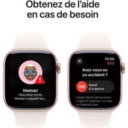 Apple Watch Series 10 GPS - 42 mm - Caja de aluminio en oro rosa - Correa deportiva color rubor claro - S/M