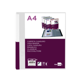Liderpapel Carpeta de 30 Fundas Canguro PP DIN A4 Transparente, Portada y Lomo Personalizable
