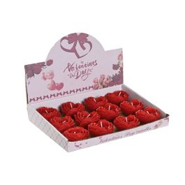 DKD Home Decor Vela Rojo 6 x 3 x 6 cm (12 Unidades)