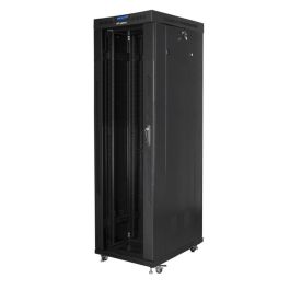 Lanberg FF01-6042-12B Armario Rack 42U Independiente Negro, Capacidad 800kg, IP20, Ruedas, Patas Ajustables y Cerradura