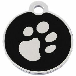 Placa identificativa para collar Imarc Circle Negro Plateado