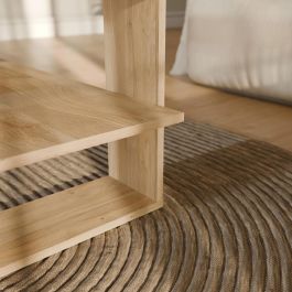 Mauvella Mesa de Centro Rectangular CFTT5212D108 en Roble con 2 Estantes, 110 x 60 x 45 cm