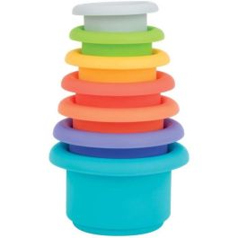 Nuby NUB0370797069697 Vasos de baño apilables de silicona - Set de 5 colores y 5 formas