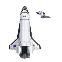 DEQUBE Space Shuttle Discovery C56051W 475 Piezas - NASA Escala 1:320 con Telescopio Hubble (Licencia Oficial)
