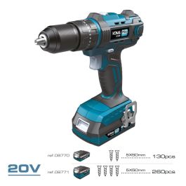 Koma Tools 20v-tap-k Kit Taladro Percutor/Atornillador 20V con Batería 2.0Ah y Cargador Incluido