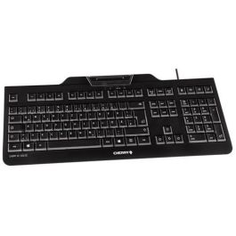 Cherry KC 1000 SC Teclado con Cable USB Negro para Oficina, Completo (100%), con Lector de Tarjeta Inteligente