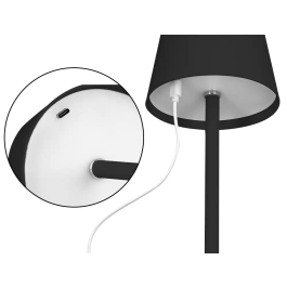 Q-connect Nova Lampara de Escritorio LED 2W 200 lm Metálica Táctil Recargable USB-C Color Negro