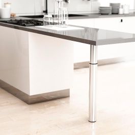 Rei Pata Extensible Cilíndrica Acero Cromo Brillo Mod.406e Altura 71/110cm