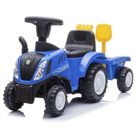 New Holland Tractor Correpasillos Infantil Azul con Luces y Sonidos para Niños de 1 a 3 Años, Medidas 91x44x29 cm