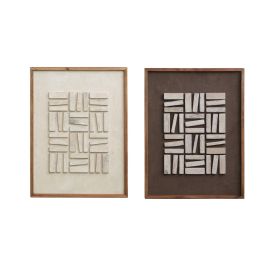 DKD Home Decor Cuadro Moderno Abstracto de Madera Reciclada Pino Blanco Marrón 62x4x82 cm (2 Unidades) Precio: 180.50000034. SKU: B165S4EC3Z