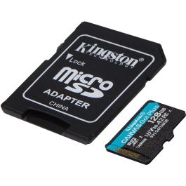 Kingston SDCG4/128GB Tarjeta MicroSDXC Canvas Go Plus de 128GB, Clase 10, U3, V30, A2 para Móviles, Drones y Cámaras Deportivas